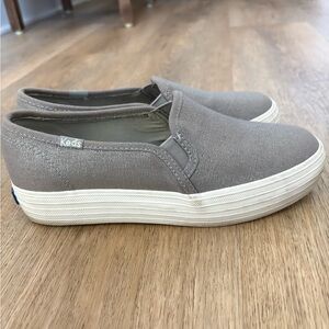Keds ortholite Slip-On Canvas — shimmery silver Gray sz 5 women’s